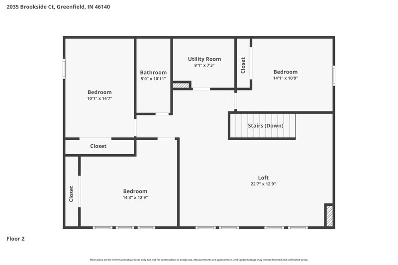 2,265/Mo, 2035 Brookside Ct Greenfield, IN 46140 Floor Plan View