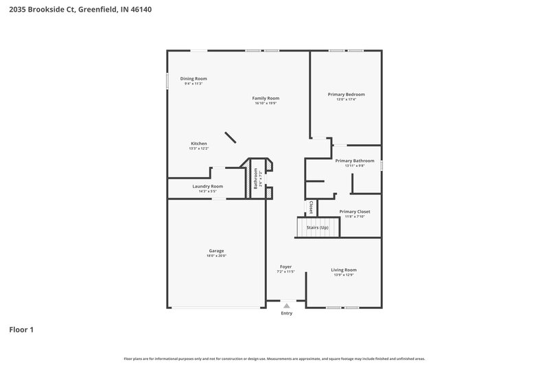 2,265/Mo, 2035 Brookside Ct Greenfield, IN 46140 Floor Plan View 2