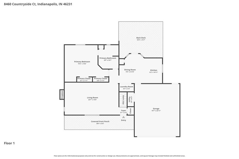 2,105/Mo, 8460 Countryside Ct Indianapolis, IN 46231 Floor Plan View