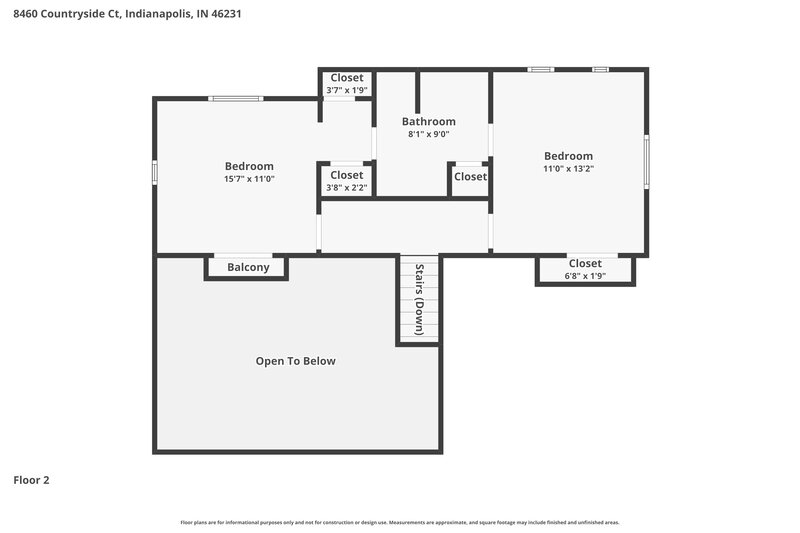 2,105/Mo, 8460 Countryside Ct Indianapolis, IN 46231 Floor Plan View 2