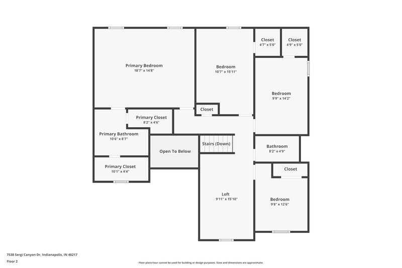 2,150/Mo, 7538 Sergi Canyon Dr Indianapolis, IN 46217 Floor Plan View 2