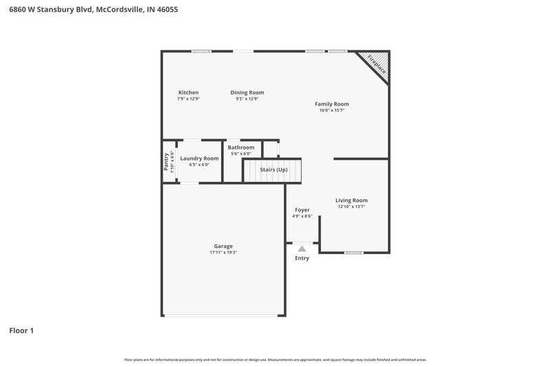 1,990/Mo, 6860 W Stansbury Blvd McCordsville, IN 46055 Floor Plan View