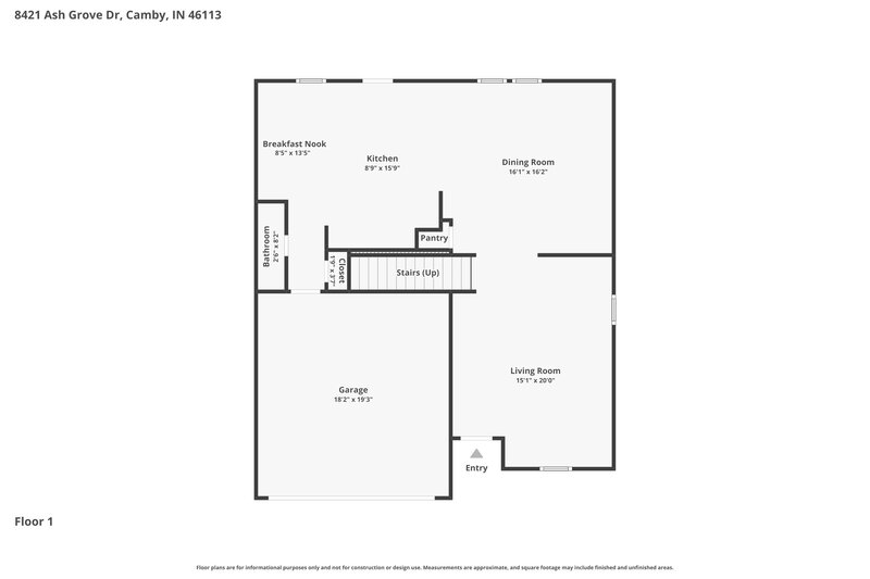2,065/Mo, 8421 Ash Grove Dr Camby, IN 46113 Floor Plan View