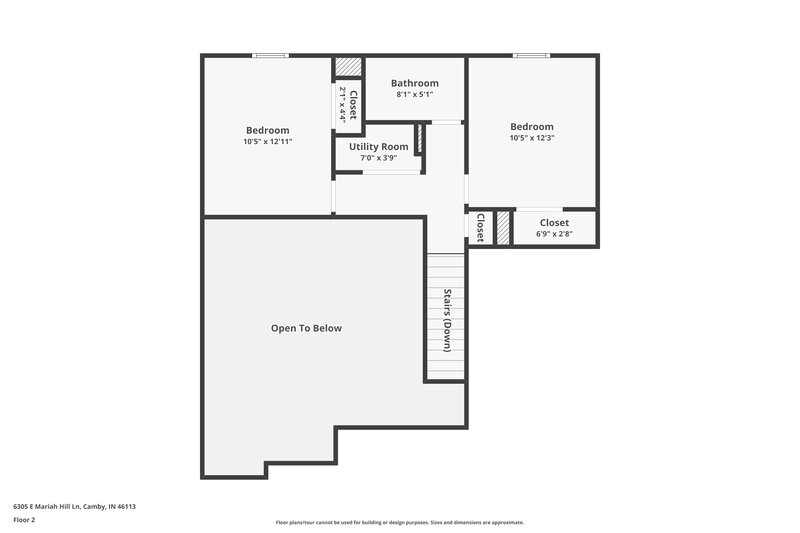 1,770/Mo, 6305 E Mariah Hill Ln Camby, IN 46113 Floorplan View 2