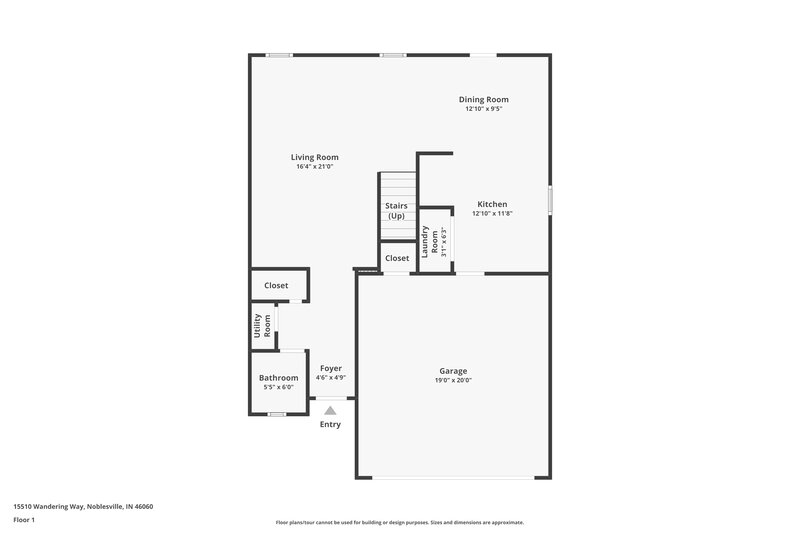 1,830/Mo, 15510 Wandering Way Noblesville, IN 46060 Floor Plan View