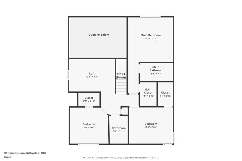 1,830/Mo, 15510 Wandering Way Noblesville, IN 46060 Floor Plan View 2