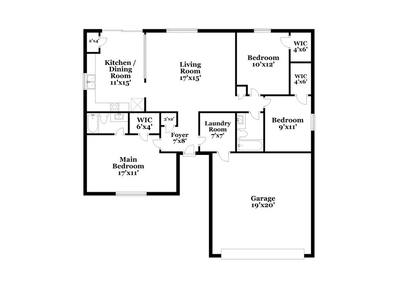 1,720/Mo, 6204 Glenshire Ln Indianapolis, IN 46237 Floor Plan View