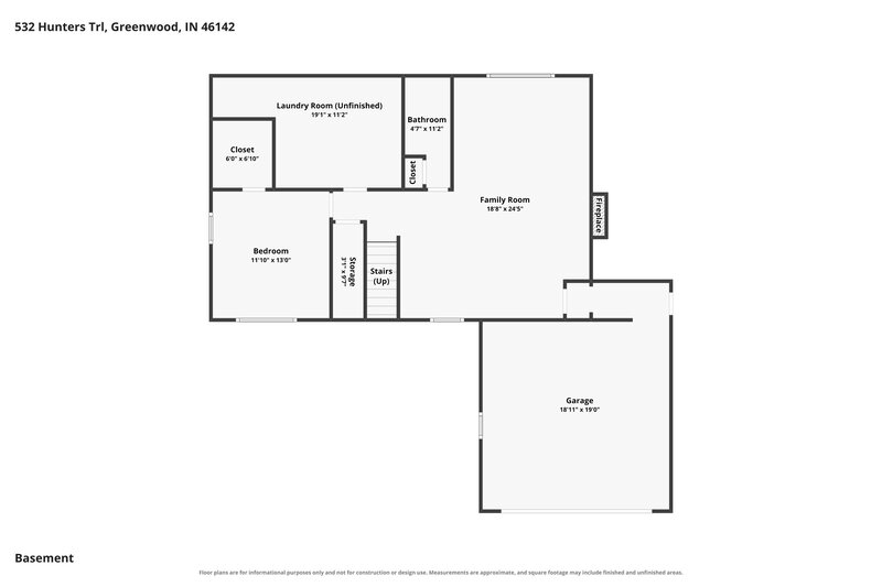 2,175/Mo, 532 Hunters Trail Greenwood, IN 46142 Floor Plan View