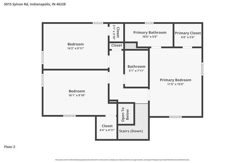 2,235/Mo, 5015 Sylvan Rd Indianapolis, IN 46228 Floor Plan View 2