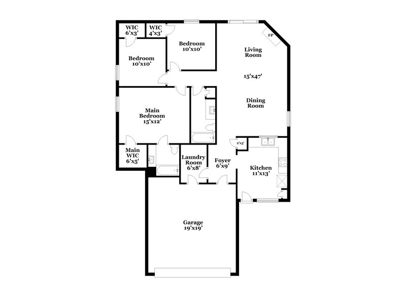 1,995/Mo, 1108 W Southport Rd Indianapolis, IN 46217 Floor Plan View