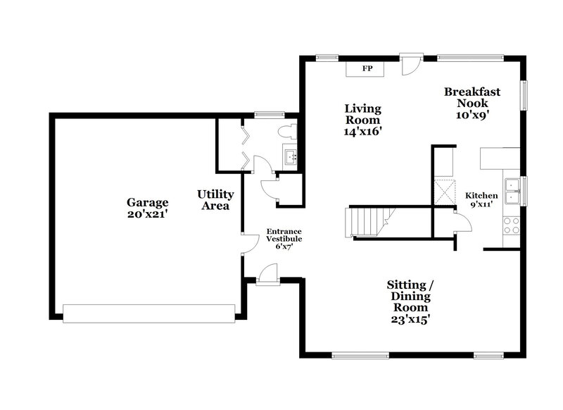 2,125/Mo, 7345 Red Rock Rd Indianapolis, IN 46236 Floor Plan View