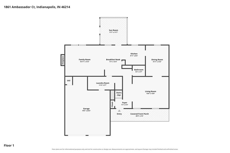 2,350/Mo, 1861 Ambassador Ct Indianapolis, IN 46214 Floor Plan View