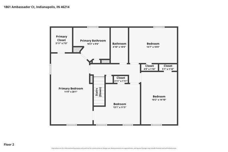 2,350/Mo, 1861 Ambassador Ct Indianapolis, IN 46214 Floor Plan View 2