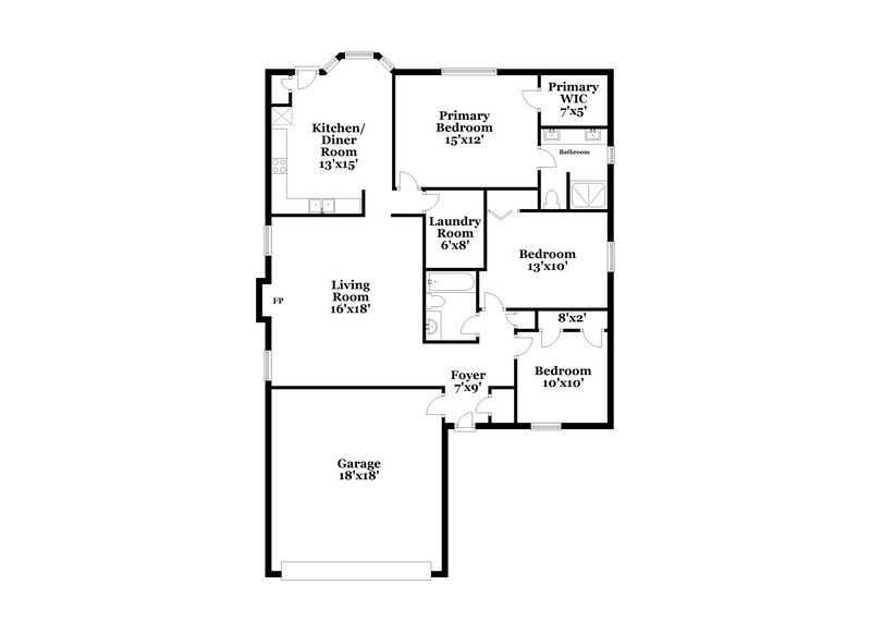 2,140/Mo, 5620 Willowridge Ct Indianapolis, IN 46221 Floor Plan View