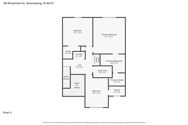 2,165/Mo, 302 Brookview Dr Brownsburg, IN 46112 Floor Plan View