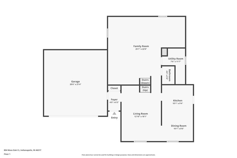 2,125/Mo, 804 Moss Oak Ct Indianapolis, IN 46217 Floorplan View