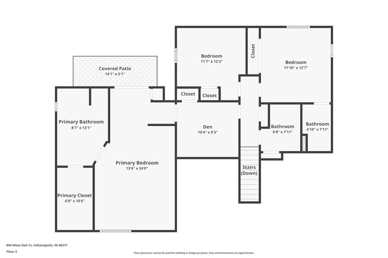 2,125/Mo, 804 Moss Oak Ct Indianapolis, IN 46217 Floorplan View 2