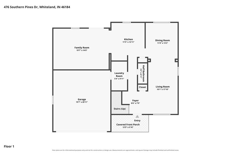 2,100/Mo, 476 Southern Pines Dr Whiteland, IN 46184 Floor Plan View