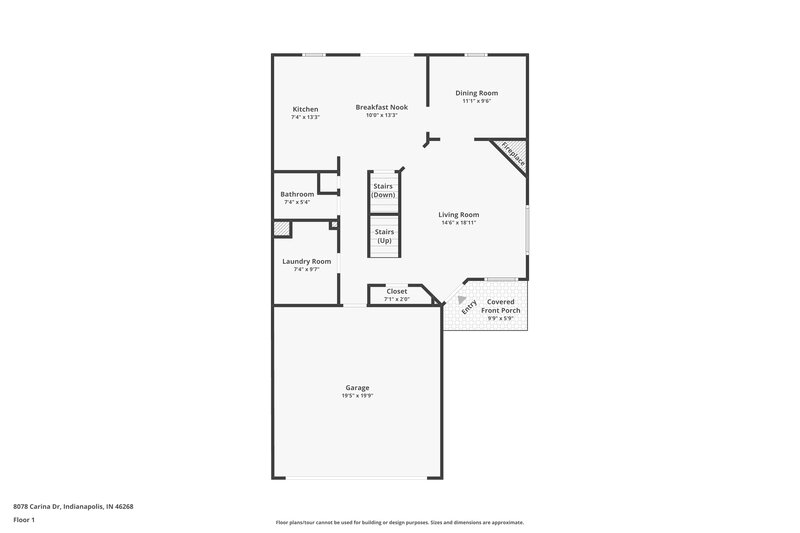 2,350/Mo, 8078 Carina Dr Indianapolis, IN 46268 Floor Plan View