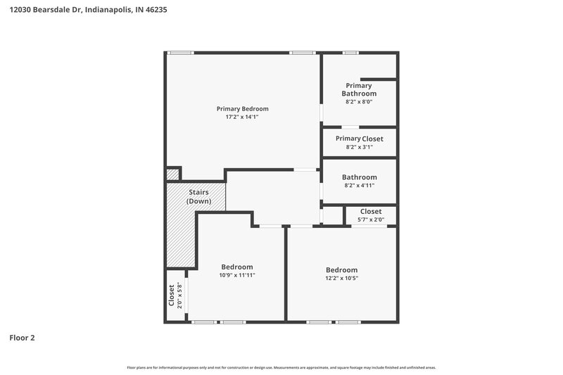 2,045/Mo, 12030 Bearsdale Dr Indianapolis, IN 46235 Floor Plan View 2