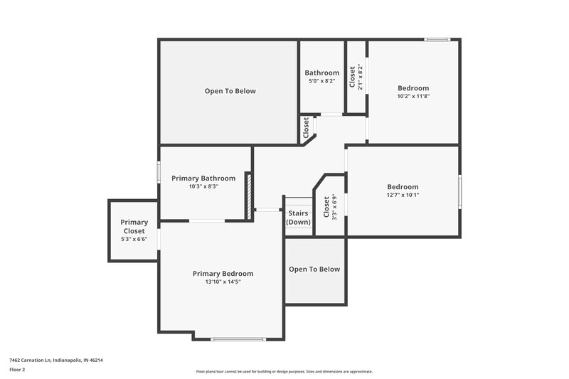 2,070/Mo, 7462 Carnation Ln Indianapolis, IN 46214 Floor Plan View 2