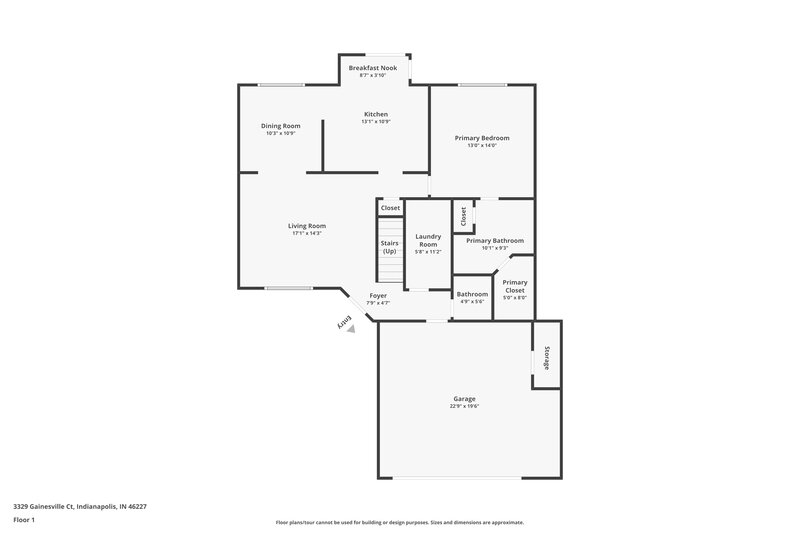 2,280/Mo, 3329 Gainesville Ct Indianapolis, IN 46227 Floor Plan View