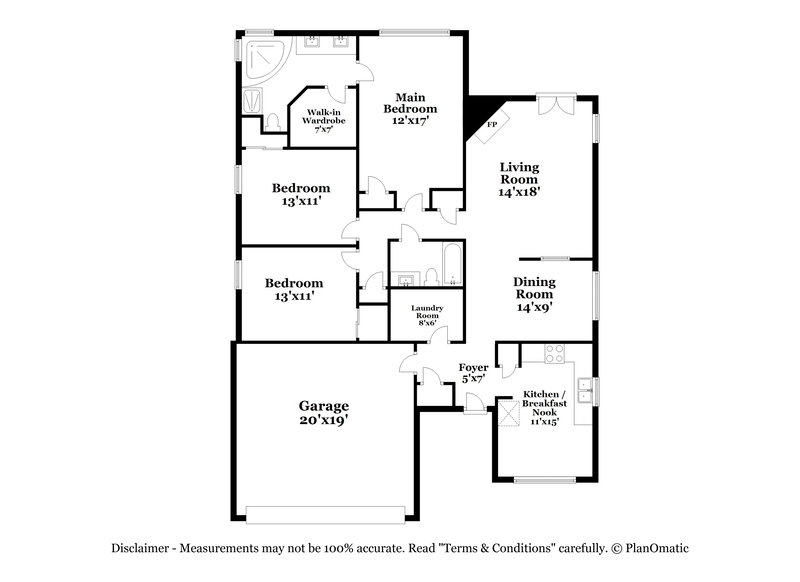 1,805/Mo, 6642 Meadowgreen Dr Indianapolis, IN 46236 Floor Plan View