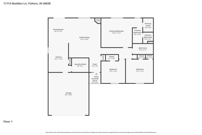2,185/Mo, 11714 Madden Ln Fishers, IN 46038 Floor Plan View