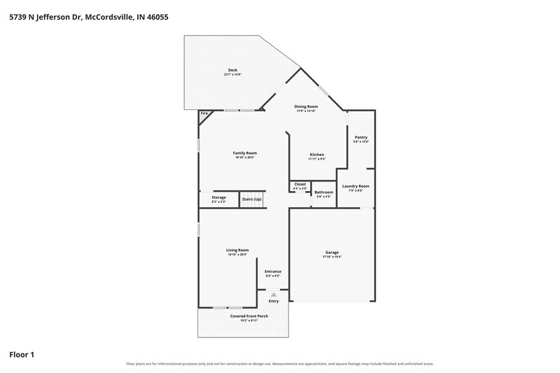 2,795/Mo, 5739 N Jefferson Dr McCordsville, IN 46055 Floorplan View