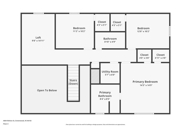 3,100/Mo, 4604 Welton St Greenwood, IN 46143 Floor Plan View 2