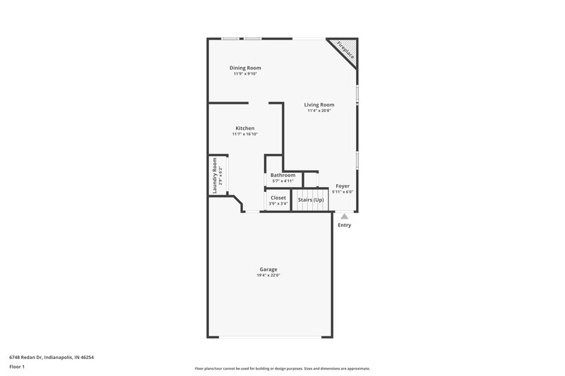1,920/Mo, 6748 Redan Dr Indianapolis, IN 46254 Floor Plan View