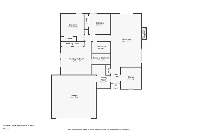 1,860/Mo, 5901 Blackley Ln Indianapolis, IN 46254 Floor Plan View