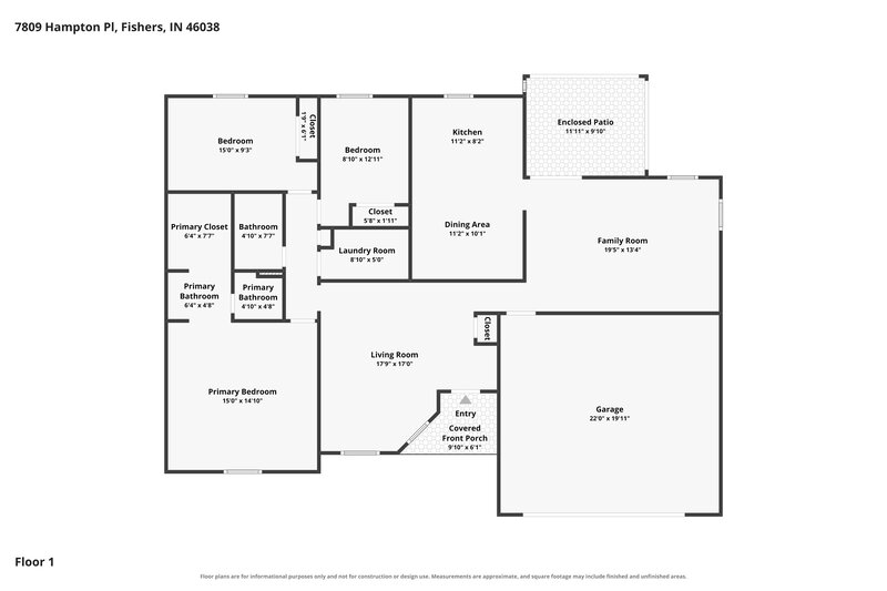 2,145/Mo, 7809 Hampton Pl Fishers, IN 46038 Floor Plan View