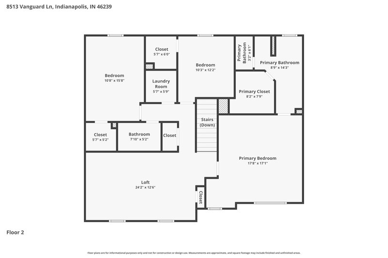 2,290/Mo, 8513 Vanguard Ln Indianapolis, IN 46239 Floor Plan View