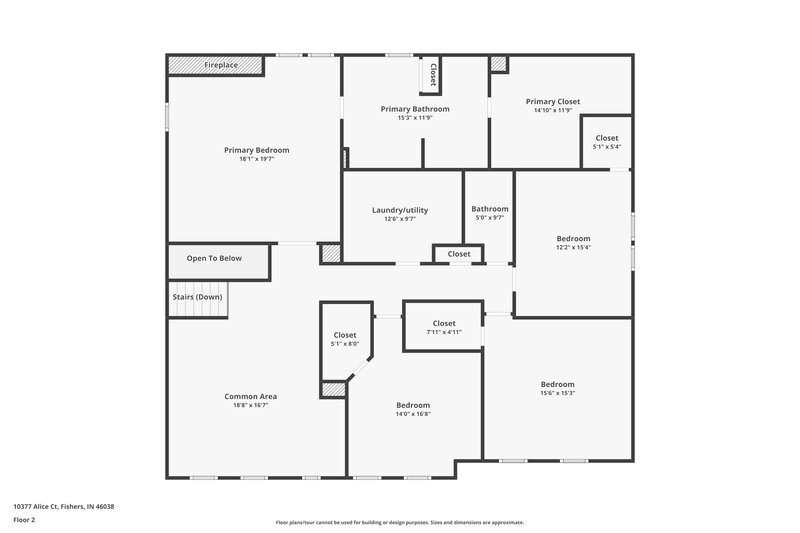 2,560/Mo, 10377 Alice Ct Fishers, IN 46038 Floor Plan View