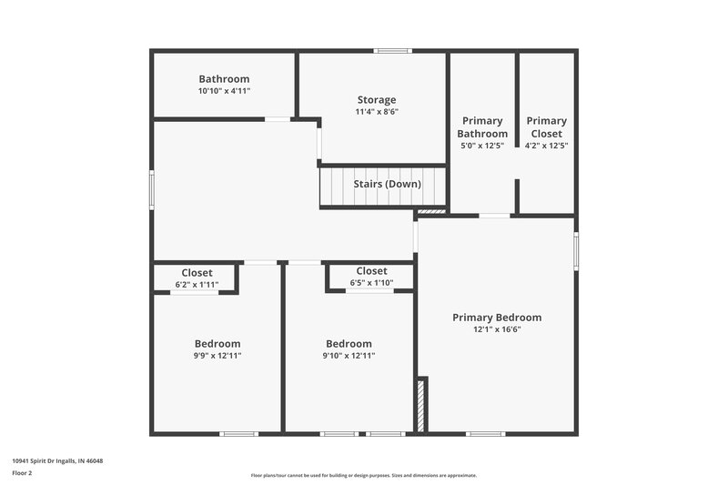 1,535/Mo, 10941 Spirit Dr Ingalls, IN 46048 Floor Plan View 2