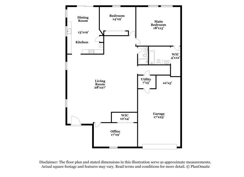 1,615/Mo, 7622 Mansfield Way Ingalls, IN 46048 Floor Plan View