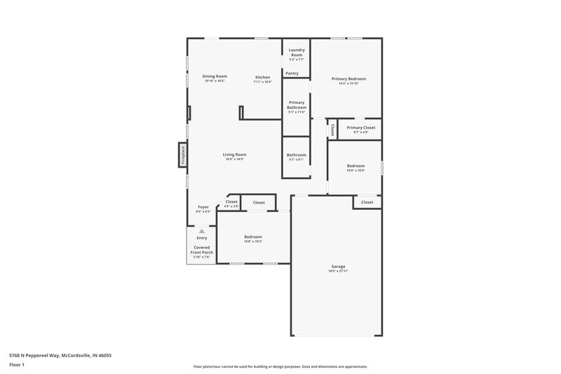 1,615/Mo, 5768 N Peppereel Way McCordsville, IN 46055 Floor Plan View