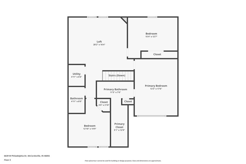 2,080/Mo, 6639 W Philadelphia Dr McCordsville, IN 46055 Floorplan View 2