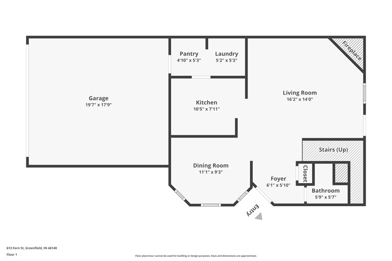 1,430/Mo, 613 Fern St Greenfield, IN 46140 Floor Plan View