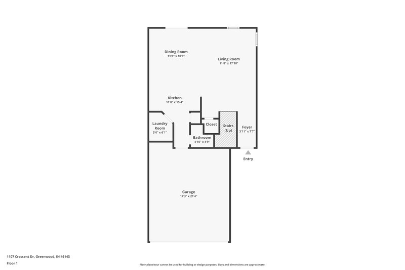 1,980/Mo, 1107 Crescent Dr Greenwood, IN 46143 Floor Plan View