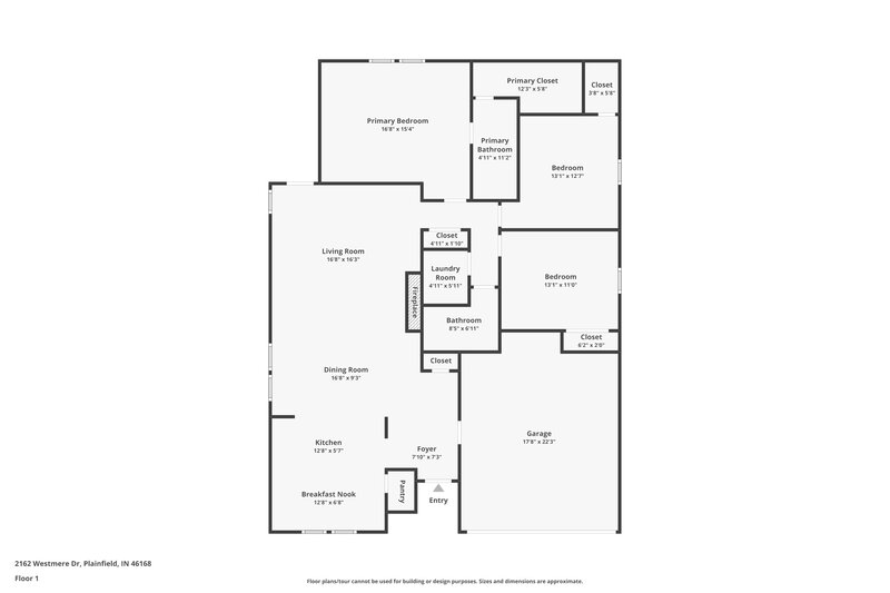 1,880/Mo, 2162 Westmere Dr Plainfield, IN 46168 Floor Plan View
