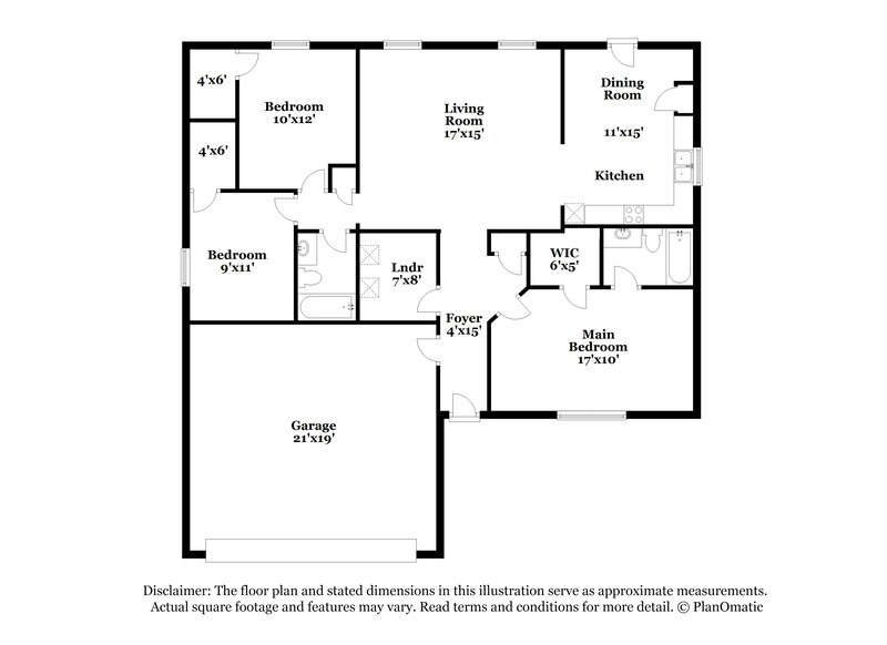 1,640/Mo, 5837 Ashcroft Dr Indianapolis, IN 46221 Floor Plan View