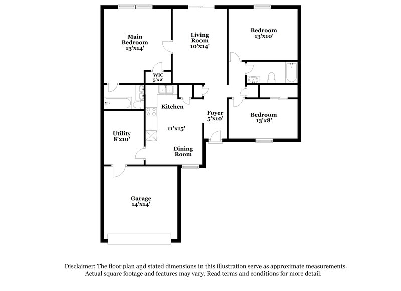 1,650/Mo, 2628 Lullwater Ln Indianapolis, IN 46229 Floor Plan View