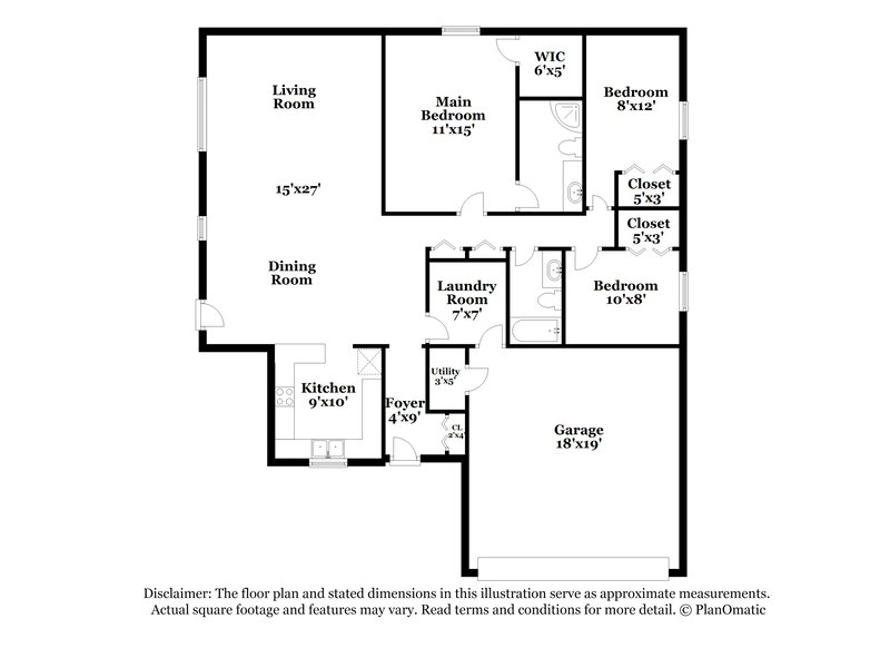 1,600/Mo, 10107 Park Royale Dr Indianapolis, IN 46229 Floor Plan View