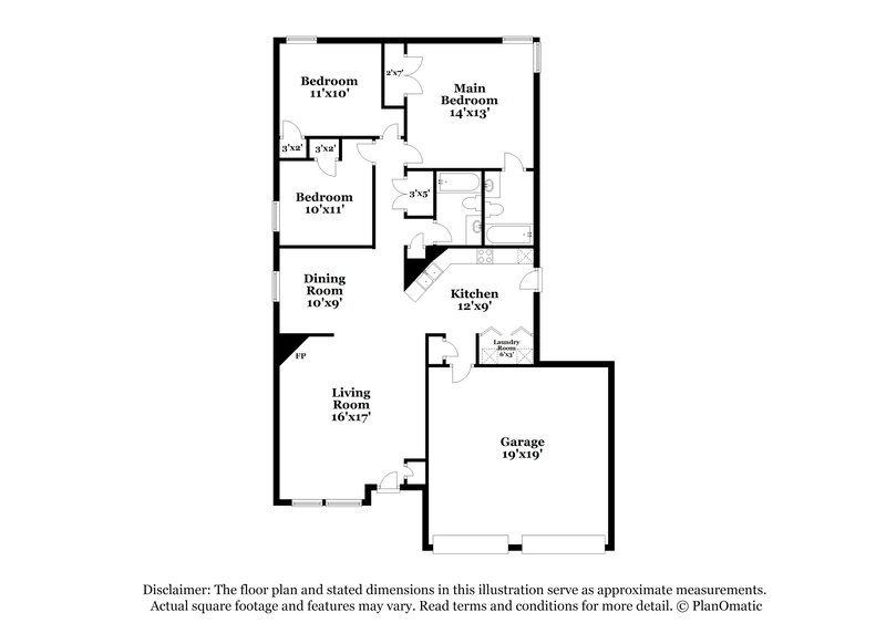 1,910/Mo, 5761 Pilgrim Dr Indianapolis, IN 46254 Floor Plan View