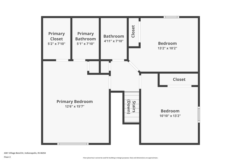 1,850/Mo, 4261 Village Bend Dr Indianapolis, IN 46254 Floor Plan View 2