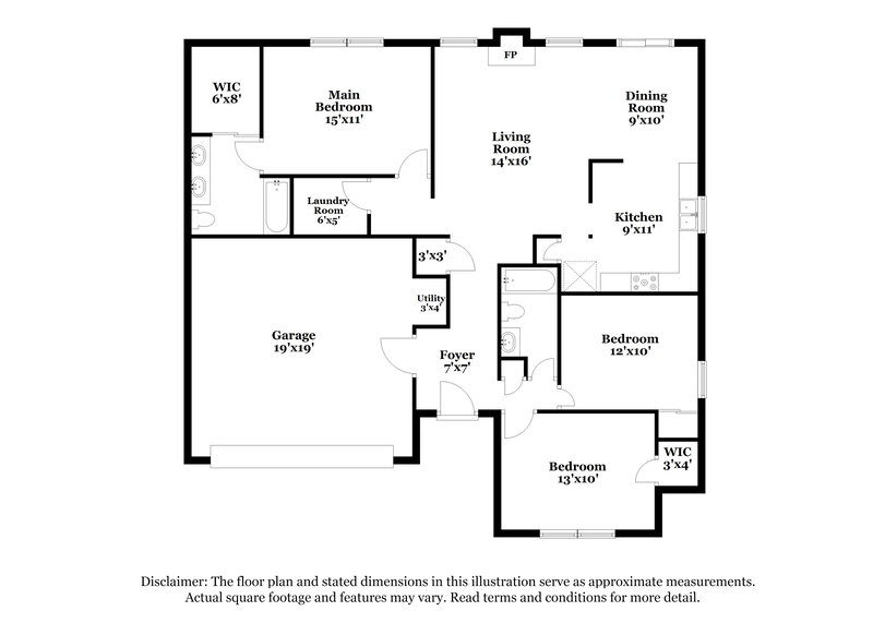 1,655/Mo, 4347 Lucky Ct Indianapolis, IN 46203 Floor Plan View