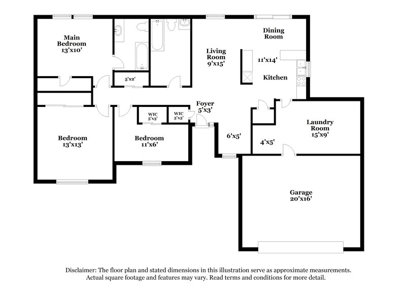 1,890/Mo, 2314 Gradison Circle Indianapolis, IN 46214 Floor Plan View