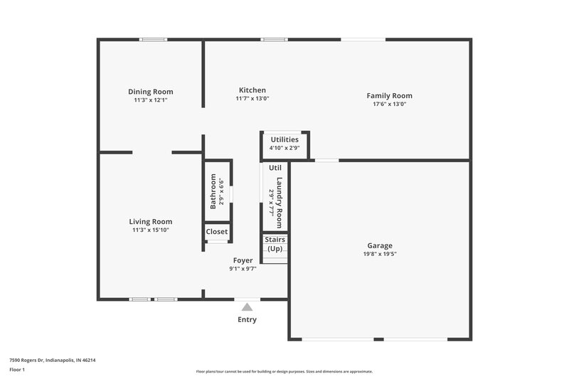 2,050/Mo, 7590 Rogers Dr Indianapolis, IN 46214 Floor Plan View 2